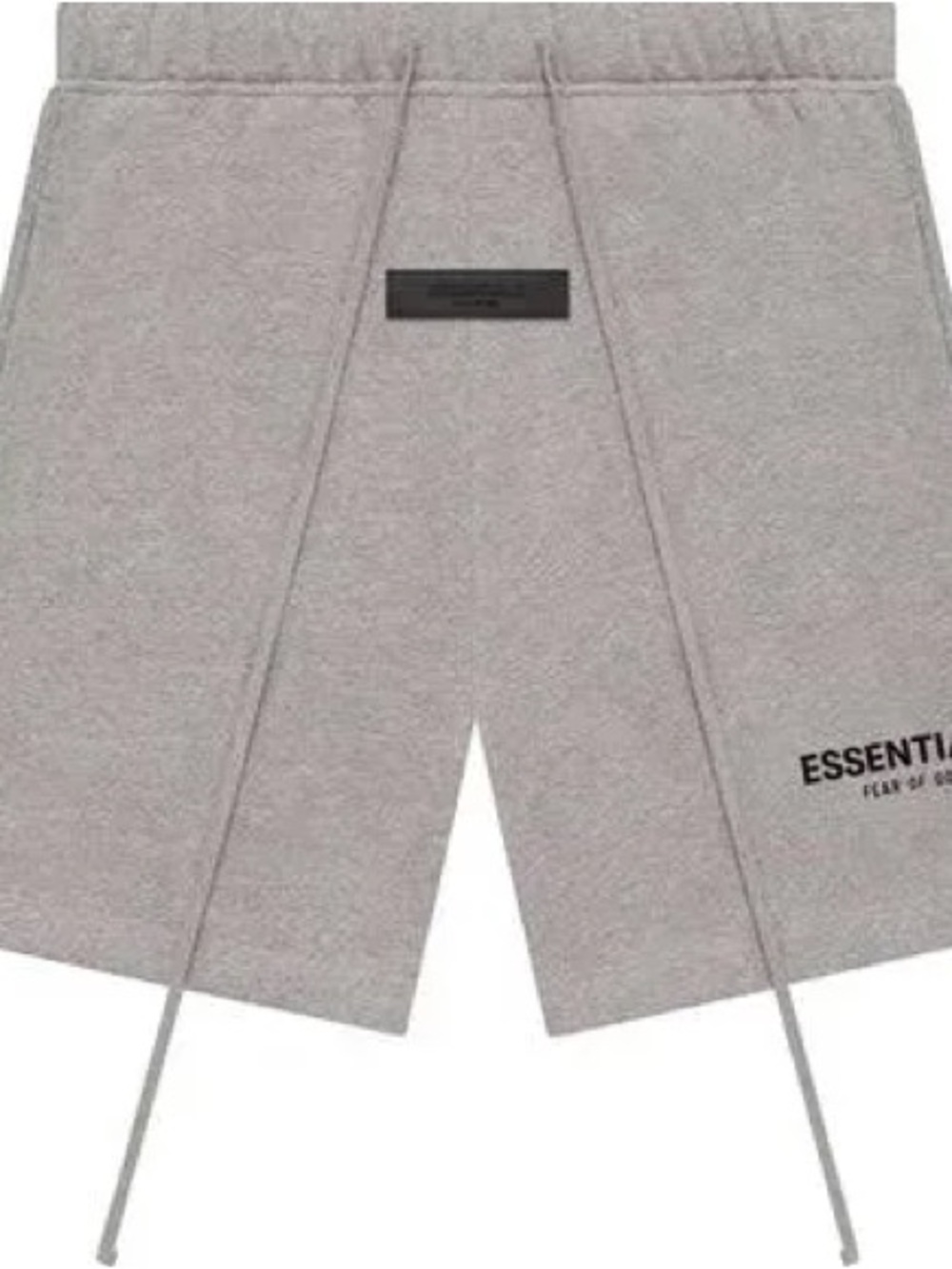 ESSENTIALS Light Grey Cotton Drawstring Shorts